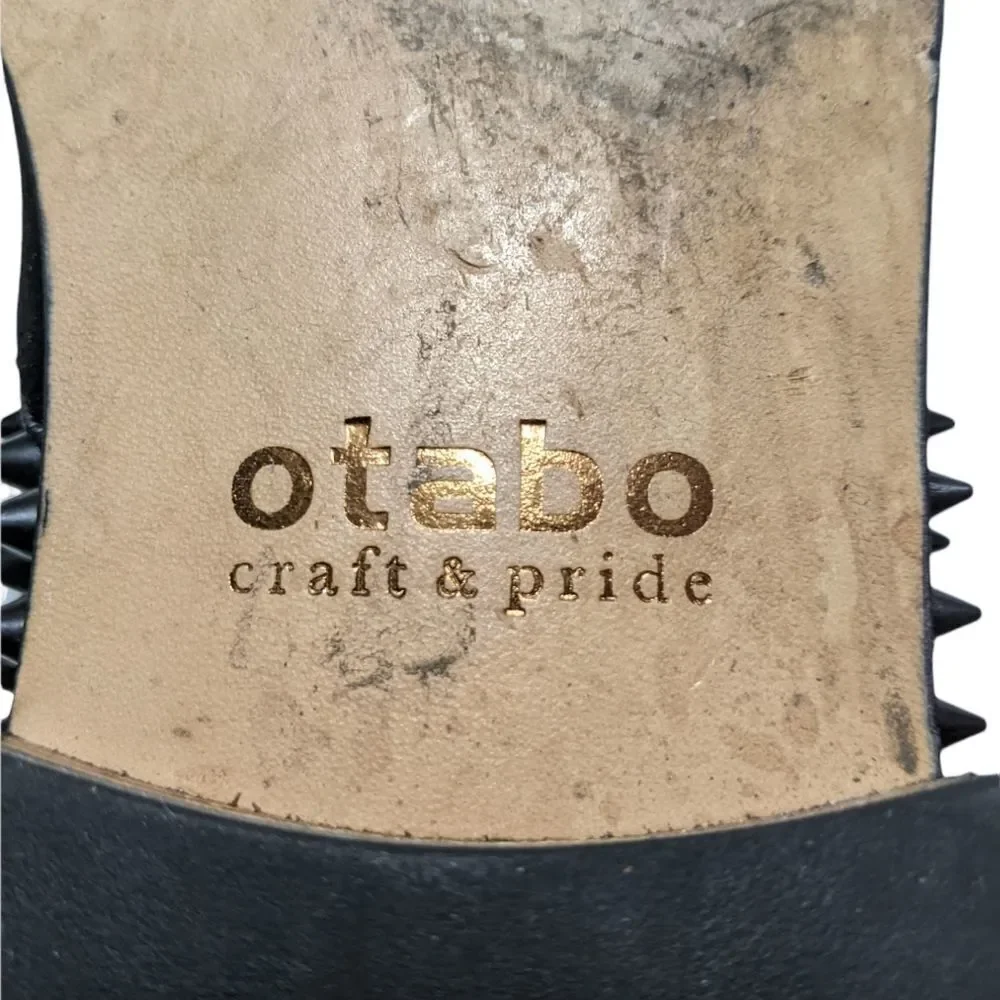 OTABO Men's Suede Leather Studded Loafers 10